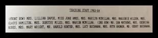 1963-1964 Teaching Staff Names